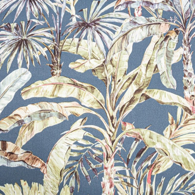 Sophie Laurence Blue Tropical Leaf Wallpaper Textured Thick Vinyl Paste The Wall Feature Wall from B&Q