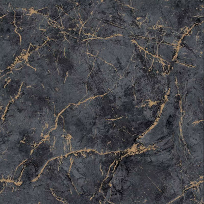 Sophie Laurence Black Gold Marble Wallpaper For Living Room Metallic Textured Vinyl Paste The Wall Heavy Weight from B&Q
