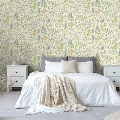 Cream Floral Sprig Wallpaper Wildflowers Feature 5061103677730 - Image 4