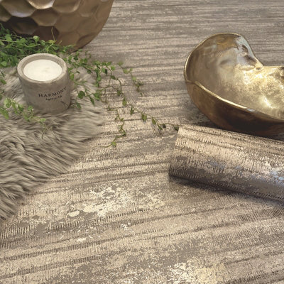 Sophie Laurence Mocha Brown Concrete Effect Wallpaper Metallic Shimmer Smooth Finish from B&Q