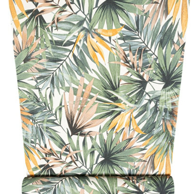 Sophie Laurence Green Tropical Leaf Wallpaper Ochre Soft Teal Botanical Foliage Textured Non-Woven Vinyl Paste The Wall Feature from B&Q