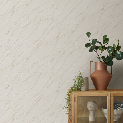 Grey Beige Marble Wallpaper Textured Metallic Paste The Wall Non-Woven Vinyl - Image 4