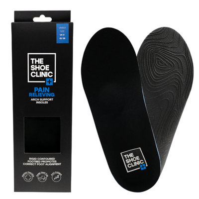 Shoe Clinic Pain Relieving Arch Support Insoles For Men & Women - Orthotic Shoe Inserts With Arch & Heel Support - Uk Size 8
