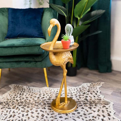 Madison & Mayfair Side Table Flamingo Antique Gold