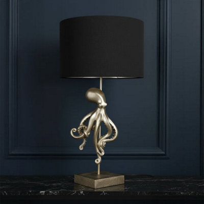 Madison & Mayfair Silver Octopus Lamp With Black Shade