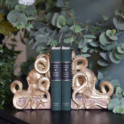 Madison & Mayfair Octopus DesignGold Bookends from B&Q