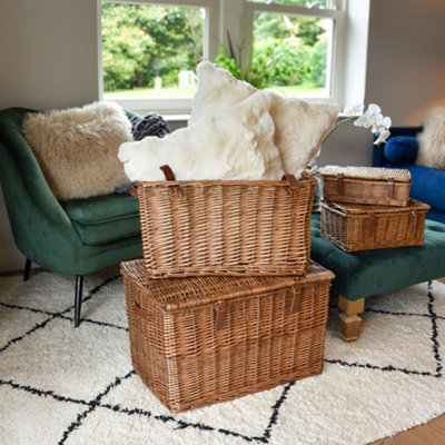 Madison & Mayfair Large Wicker Hamper BasketHoney from B&Q