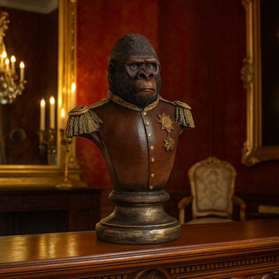 B&Q -  Gentry Sculpture Gorilla Bust Red