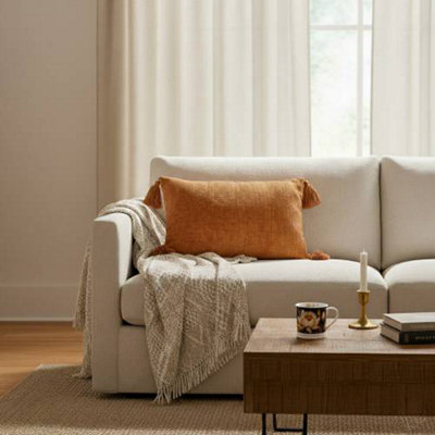 Madison & Mayfair Rectangular Terracotta Tassel Cushion from B&Q