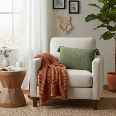 Madison & Mayfair Rectangular Green Tassel Cushion from B&Q