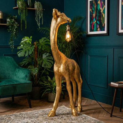 Madison & Mayfair Standing Giraffe Gold Floor Lamp from B&Q