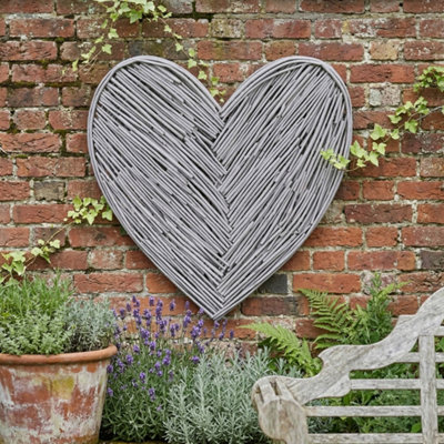 Madison & Mayfair Grey Wicker Heart Hanging Decoration from B&Q