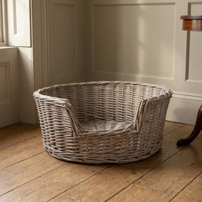 Madison & Mayfair Grey Wicker Finish Cat Bed Basket from B&Q