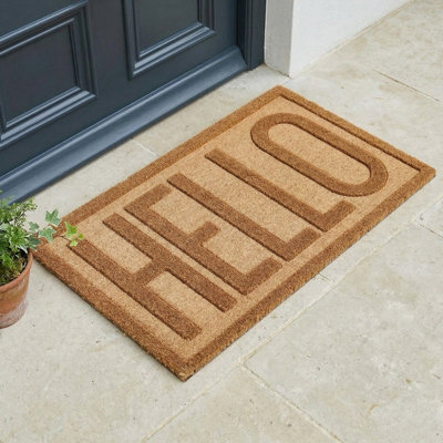 Madison & Mayfair Coir Classic Hello Welcome Doormat from B&Q