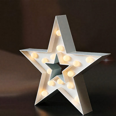 Bright Zeal White/Light Vibrant Star Decoration Inch Size 13 B&Q