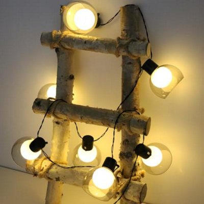 Bright Zeal Unisex Black 10 Warm White Led Globe String Lights With Timer Grey Shades Battery In - Image 2