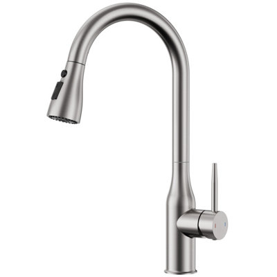 B&Q -  Stainless Steel Pull-Out Kitchen Mixer Tap- Single Handle360 Swivel3 Spray Modes