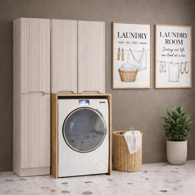 Impact Furniture Washing Machine Cabinet Bathroom Laundry Utility Room Cupboard Storage Set Nova from B&Q