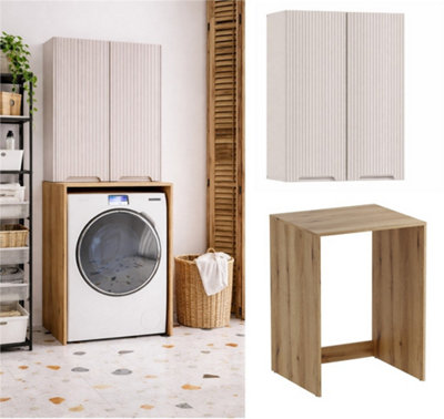 Impact Furniture Washing Machine Cabinet Bathroom Compact Utility 70Cm Cupboard Storage Set Nova from B&Q