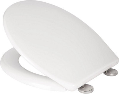 New Luxury Soft Close White Oval Toilet Seat Heavy Duty Wc from B&Q