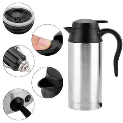  - 24V 750Ml Electric Car KettleTravel Camping Caravan Boiling Water Socket Tea Coffee