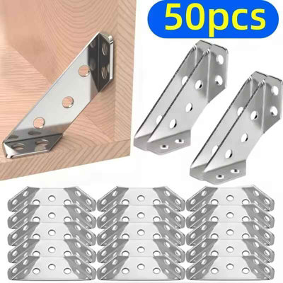 50Pcs Hardware Corner Brackets Ideal For Furniture Fixing from B&Q