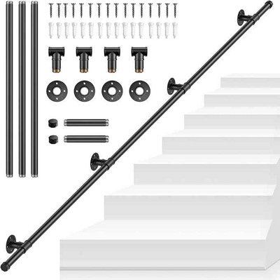 300Cm Metal Stair Handrail KitRetro Wall Grab Banister For Stairs