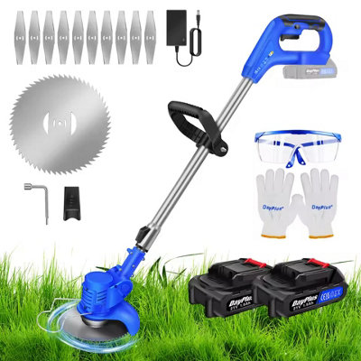 21V Cordless Grass Trimmer With 2 Batteries  Electric Lawn MowerWeed CutterAnd Garden Edger Tool. from B&Q