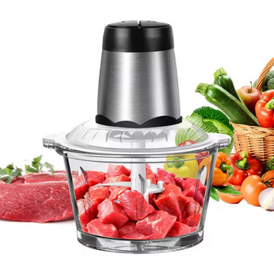  - 2L Electric Food Chopper Vegetable Chopper Small Food Processor Meat Grinder Mixer With 2 Speeds Meat Mincer
