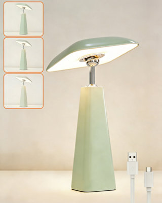 Harper Living Rechargeable Table LampMagnetic Touch Mushroom Bedside Light DimmablePortable Desk LampLight Green from B&Q