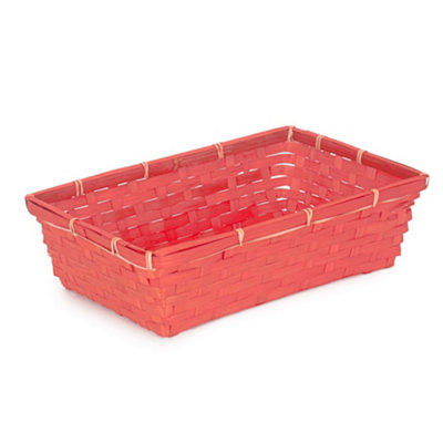 Red Hamper Large Red Painted Bamboo Serving Tray from B&Q