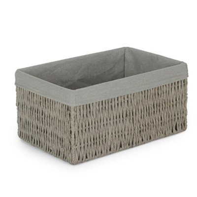 Red Hamper Red/Grey Hamper Paper Rope Storage Basket With Cotton Lining Medium