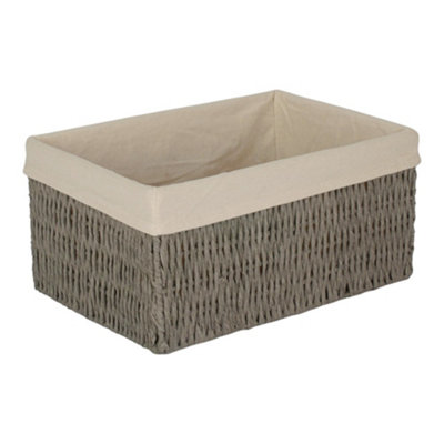Red Hamper White Cotton Paper Rope Storage Basket With White Cotton Lining from B&Q