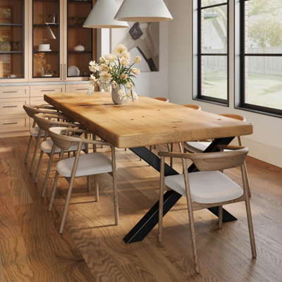 B&Q -  Chunky Rustic Dining Table Chunky X Legs