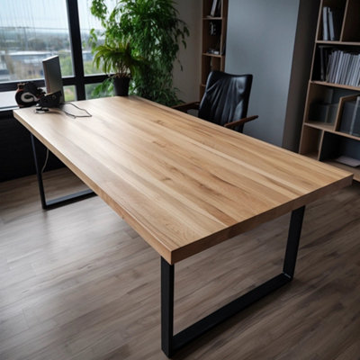 B&Q -  Staved Oak Office DeskChunky U Legs