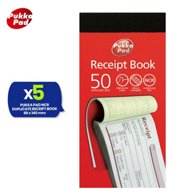 Pukka Pads Invoice Book Ncr Duplicate Sets Sales Record Receipt BookPack Of 5 from B&Q