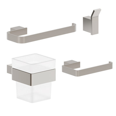 Plum&Clay Emilia Nickel 4-Piece Bathroom Accessory Set