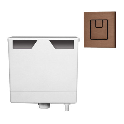 Plum&clay Ether Compact Concealed Dual Flush Cistern With Bronze Square Flush Button from B&Q