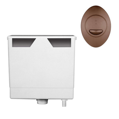 Plum&clay Ether Compact Concealed Dual Flush Cistern With Bronze Oval Flush Button from B&Q