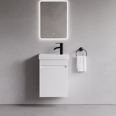 Plum&clay Romeo Matt White Wall Hung Cloakroom Vanity Unit With Basin (W)390mm from B&Q