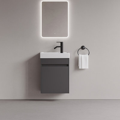 Plum&clay Romeo Matt Grey Wall Hung Cloakroom Vanity Unit With Basin (W)390mm from B&Q
