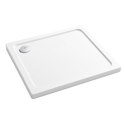 Plum&clay Magnesa White Square Low Profile Shower Tray (L)760mm (W)760mm (H)30mm from B&Q