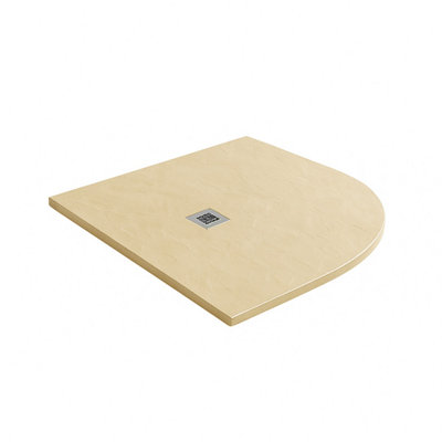 Plum&clay Pia Quadrant Beige Slate Effect Shower Tray (L)900mm (W)900mm (H)25mm from B&Q