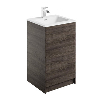 Plum&clay Borneo Dark Wood Freestanding Vanity Unit & Basin Set (W)500mm (H)855mm from B&Q