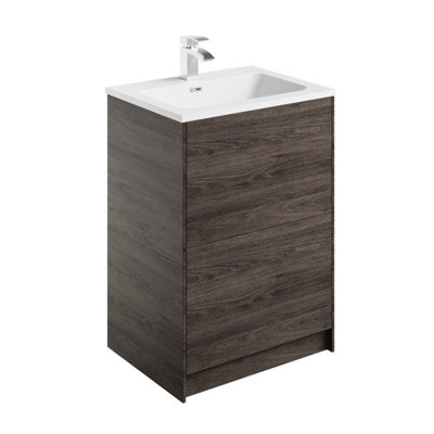 Plum&clay Borneo Dark Wood Freestanding Vanity Unit & Basin Set (W)600mm (H)855mm from B&Q