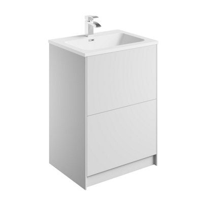 Plum&clay Borneo White Freestanding Vanity Unit & Basin Set (W)600mm (H)855mm from B&Q