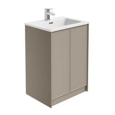 Plum&clay Jenner Light Grey Freestanding Vanity Unit & Basin Set (W)600mm (H)855mm from B&Q