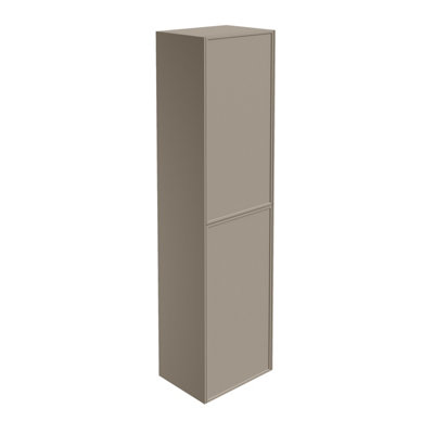 Plum&clay Jenner Light Grey Wall Mounted Bathroom Tall Storage Cabinet (H)1700mm (W)400mm from B&Q