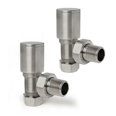 Plum&clay Pair Of Round Nickel Angled Radiator Valves from B&Q
