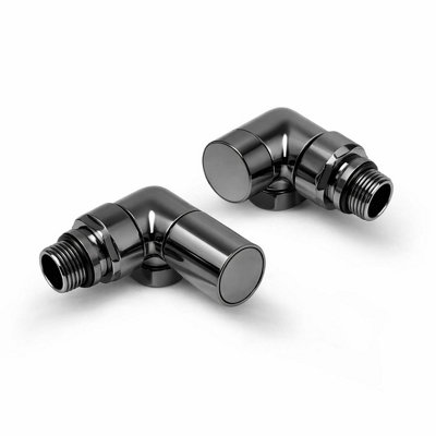 Plum&clay Pair Of Round Gun Grey Corner Radiator Valves from B&Q
